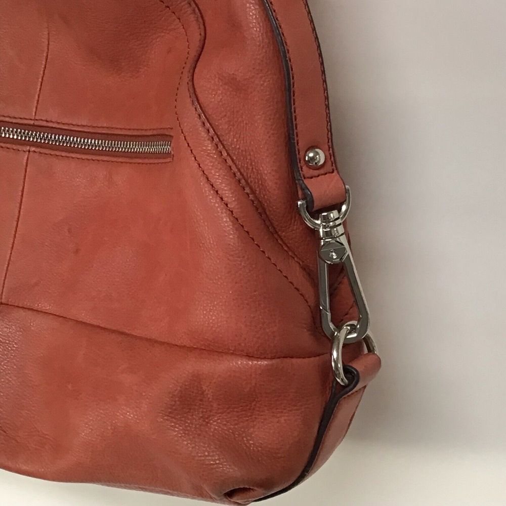 B Makowsky Burnt Orange Soft Leather Hobo Satchel Shoulder Handbag Purse‎ Large - Picture 4 of 11